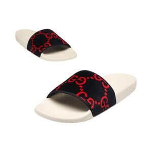 Gucci Double G white multicolor print sandals 42 sz